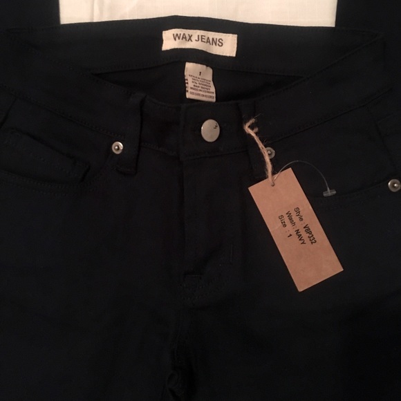 Navy Blue Wax Jeans - Picture 5 of 7